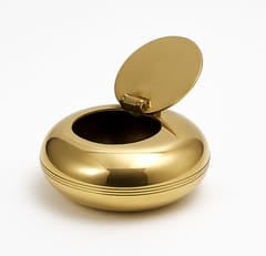 Brass Sindoor Kumkum Box: Small Container For Storing Makeup, Spices Or Ring (12352C)