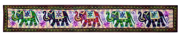 Cotton Tapestry 'Fireworks': Vintage Embroidery Table Runner or Wall Hanging (12234)