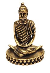 Rare Miniature Brass Figurine Yogi Rishi Muni Meditation Guru: Collectible Statue With Detailed Very Fine Workmanship (12698Z20)