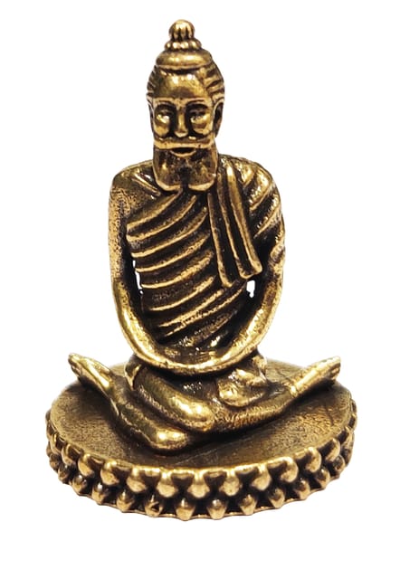 Rare Miniature Brass Figurine Yogi Rishi Muni Meditation Guru: Collectible Statue With Detailed Very Fine Workmanship (12698Z20)