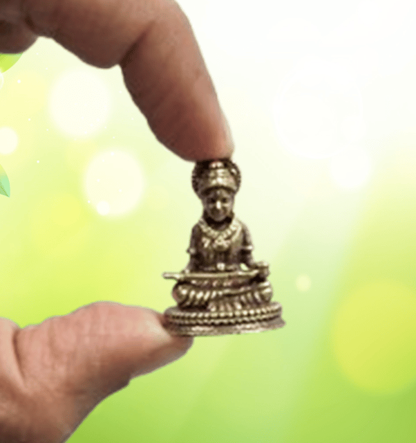 Rare Miniature Brass Statue Devi Annapoorna Annapurneshwari Annanda, Hindu Goddess of Food & Nourishment: Collectible Idol With Detailed Fine Workmanship (12698Z23)