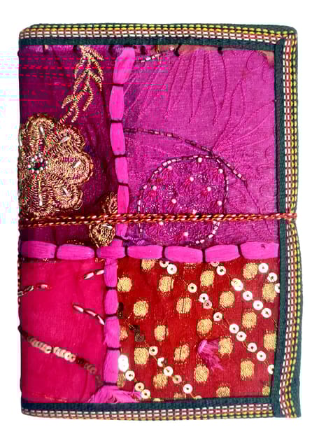 Handmade Paper Journal Patchwork: Vintage Pocket Diary Notebook With Thread Closure, 8*6 Inches (10409C)