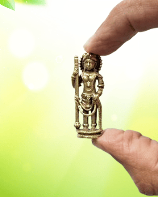Rare Miniature Brass Statue Vel Murugan (Kartikeya): Collectible Idol With Detailed Fine Workmanship (12698Z26)