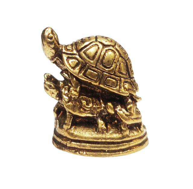 Rare Miniature Brass Tortoise Turtle Family Of 5: Collectible Idol With Detailed Fine Workmanship (12699S)