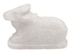 Stone Idol Nandi: Mount Of Shiva Parvati, White (12472A)