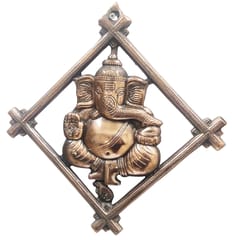 Elegant Metal Wall Hanging Ganesha: Ganapathi Vinayak Plaque (12682)