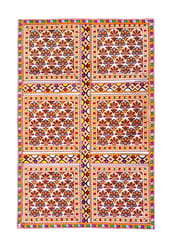 Cotton Tapestry 'Spice Garden': Unframed Vintage Embroidery Wall Hanging or Table Cover (11271B)