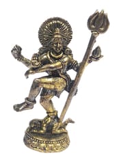 Rare Miniature Brass Statue Nataraja, Shiva In Cosmic Dance: Collectible Idol With Detailed Fine Workmanship (12698Z32)
