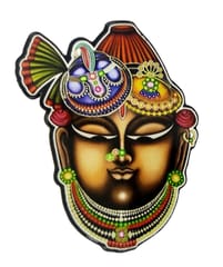 Wooden Fridge Magnet: Shrinath Ji, Lord Krishna Avatar As Seven Year Old Child (12722H)