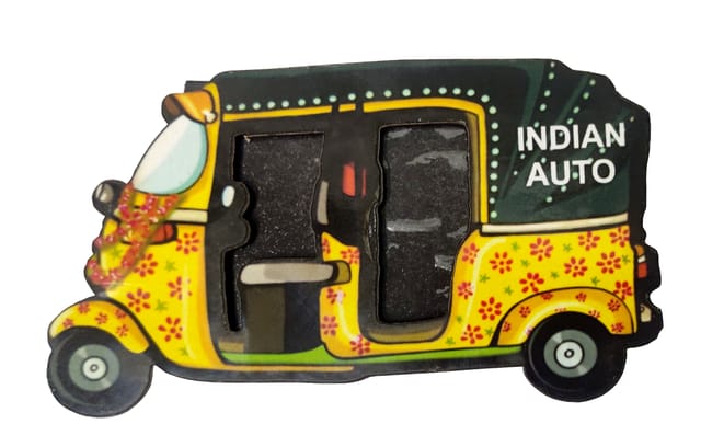 Wooden Fridge Magnet: Indian Auto rickshaw Tuk Tuk  (12722F)