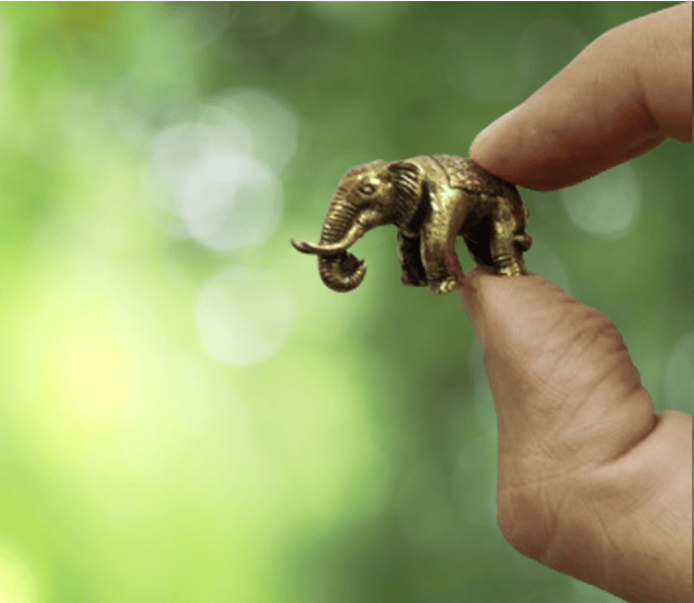 Rare Miniature Brass Figurine Elephant: Collectible Showpiece Statue With Fine Workmanship (12699B)