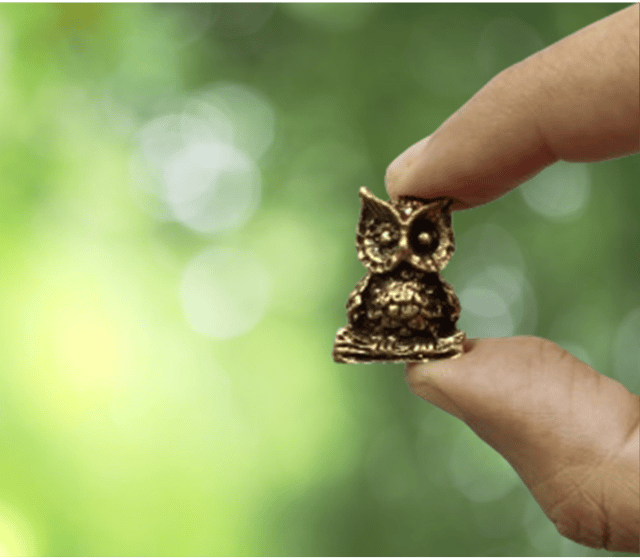 Rare Miniature Brass Figurine Owl: Collectible Showpiece Statue With Fine Workmanship (12699D)