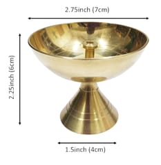 Brass Oil Lamp Diya: Long Lasting Festival Deepam, Large Size (12286A)