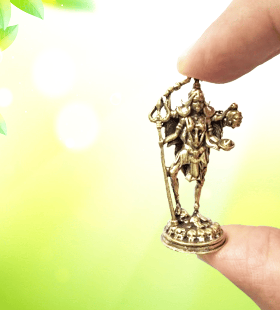 Rare Miniature Brass Idol Mahakali Ma Kali In Divine Dance: Collectible Statue With Detailed Fine Workmanship (12698Z36)
