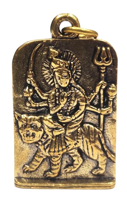 Rare Miniature Brass Idol Sherawali Mata Durga Ma: Collectible Statue With Detailed Fine Workmanship (12698Z43)