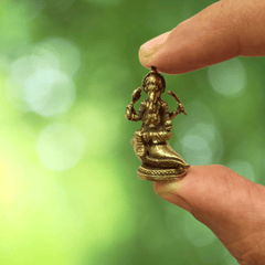 Rare Miniature Brass Idol Ganesha On Conch Shankha: Collectible Statue With Fine Workmanship (12698E)
