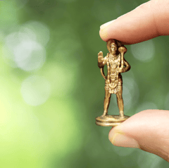 Rare Miniature Brass Idol Standing Hanuman Bajrangbali: Collectible Statue With Detailed Very Fine Workmanship (12698G)