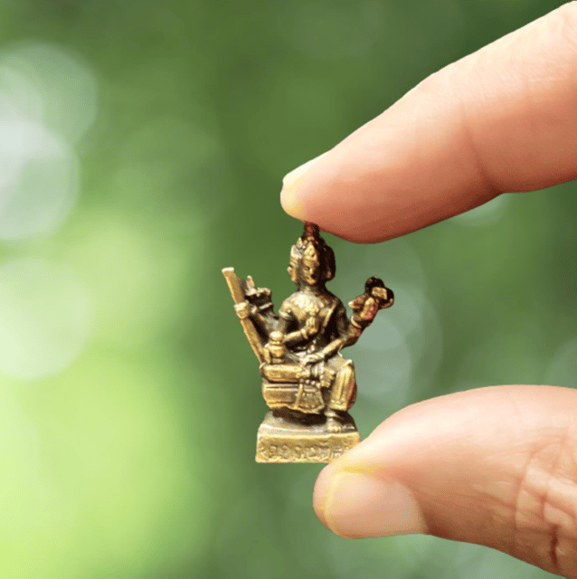 Rare Miniature Brass Idol Four Headed Buddha Or Brahma In Hinduism: Collectible Statue With Detailed Very Fine Workmanship (12698H)