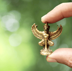 Rare Miniature Brass Idol Garuda, Vishnu Narayana Vahana: Collectible Statue With Detailed Very Fine Workmanship (12698O)