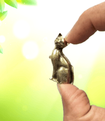 Rare Miniature Brass Figurine Cat: Collectible Statue With Detailed Very Fine Workmanship (12699Q)