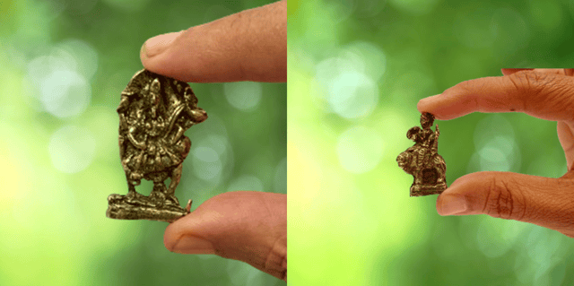 Rare Miniature Statue Set Hindu Goddesses (Kali & Durga): Unique Collectible Gift (11180)