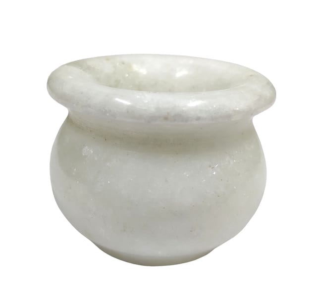Marble Kamandal Lota Pot: Small Water Vessel Kalash For Puja Rituals, 1.5 Inches (15745C)