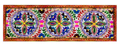 Cotton Tapestry 'Three Chakras': Vintage Embroidery Table Runner or Wall Hanging (12232)