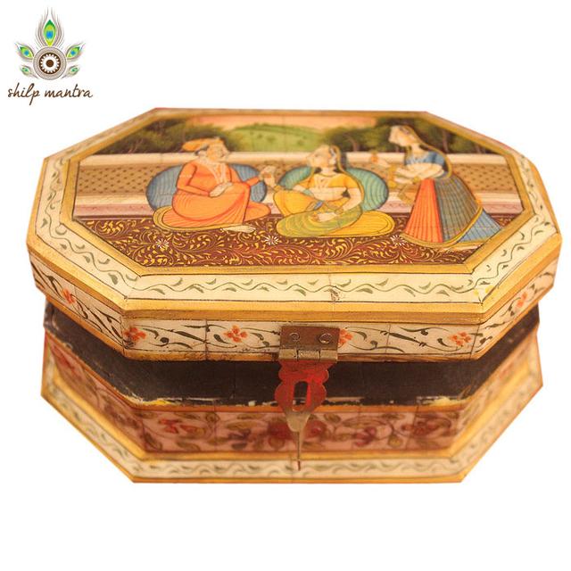 Painted bone jewellery box